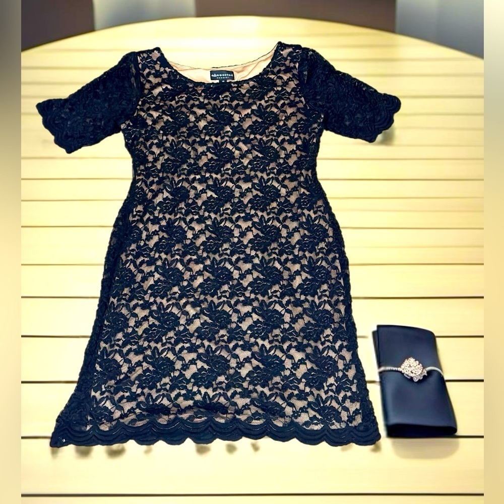 Connected Apparel Lace Dress - Floral Pattern, Versatile & Stylish, Size 8P